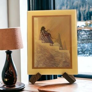 William Bill Rabbit "Coming of Night" Crystal  Art Tile Plaque